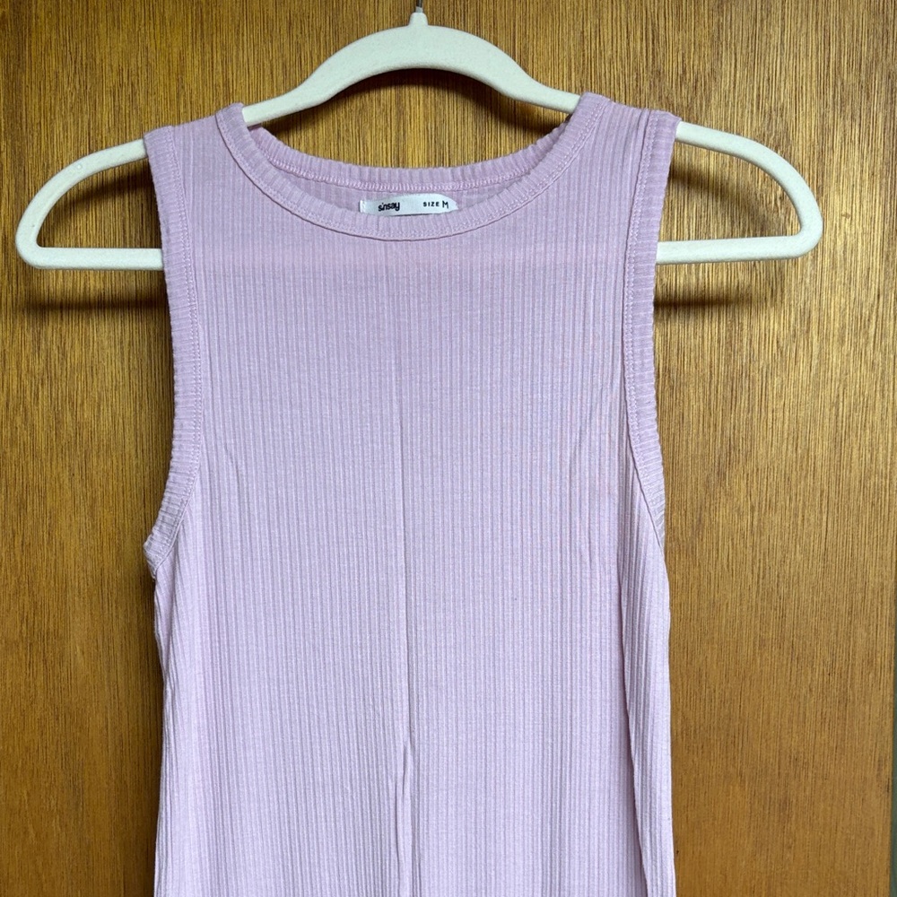 H&M Light Pink Ribbed Tank Top
